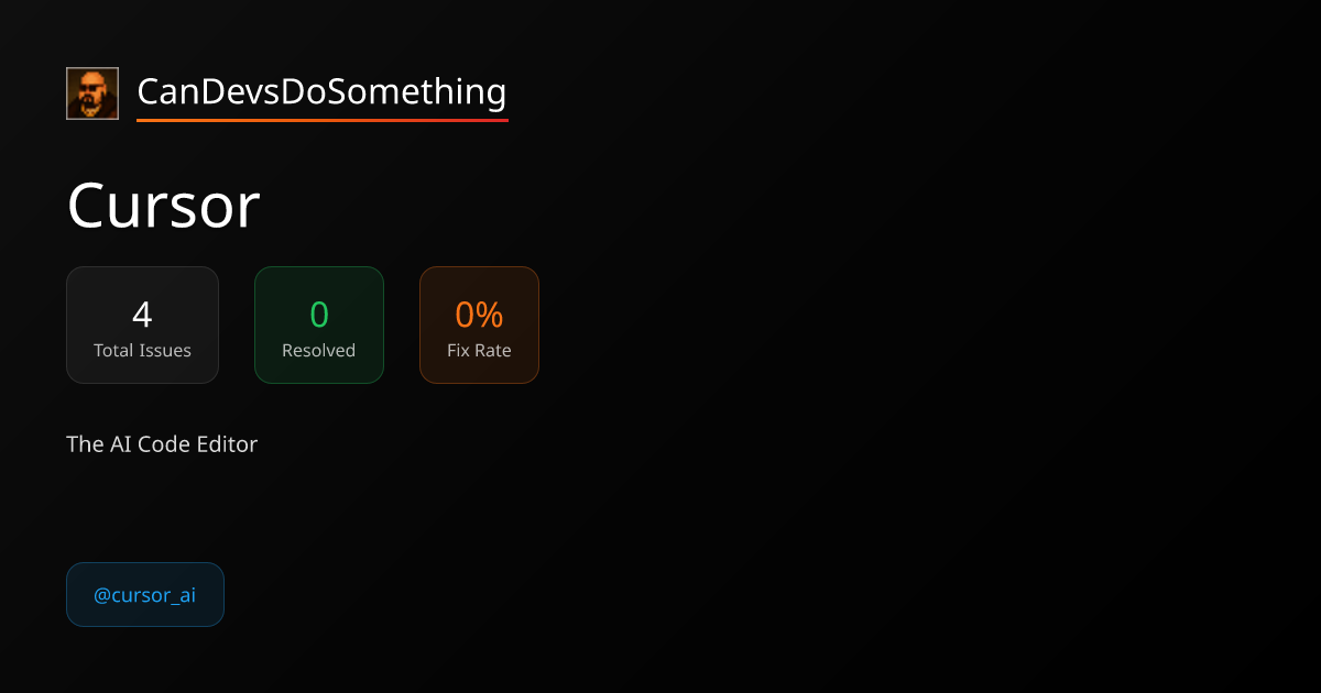 Cursor - Issues & Feedback | CanDevsDoSomething