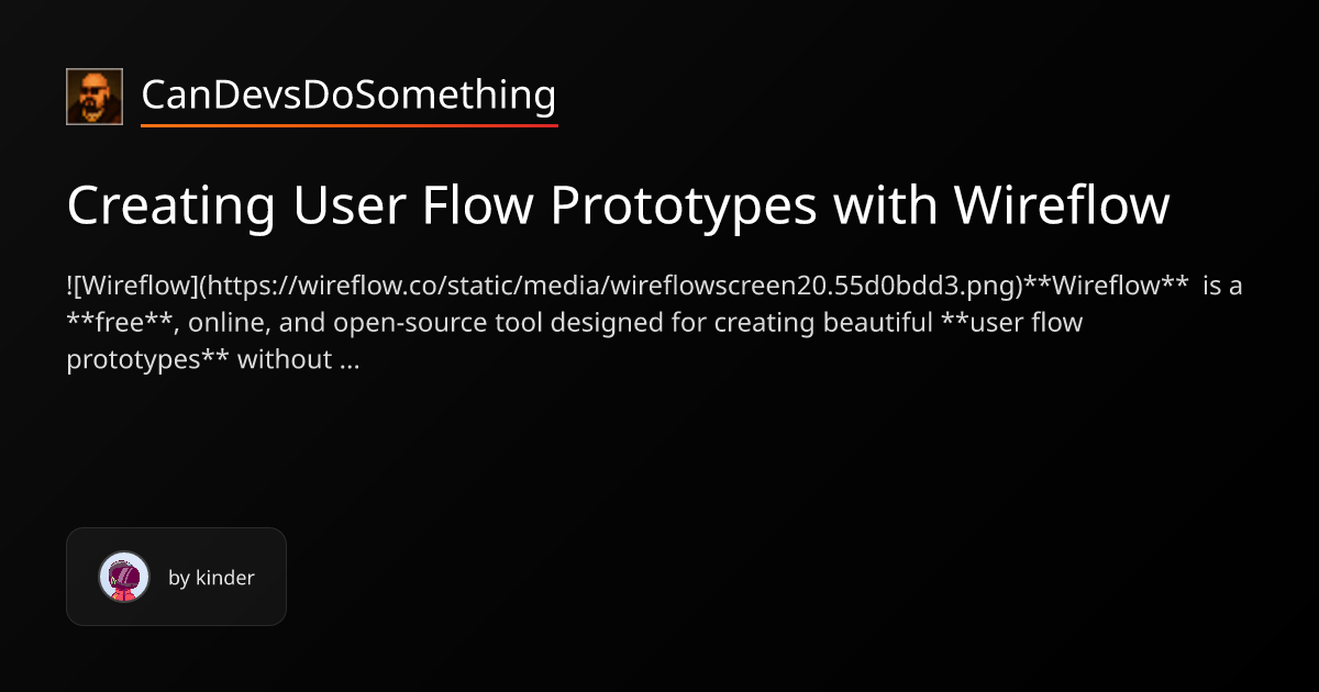 Creating User Flow Prototypes with Wireflow | CanDevsDoSomething